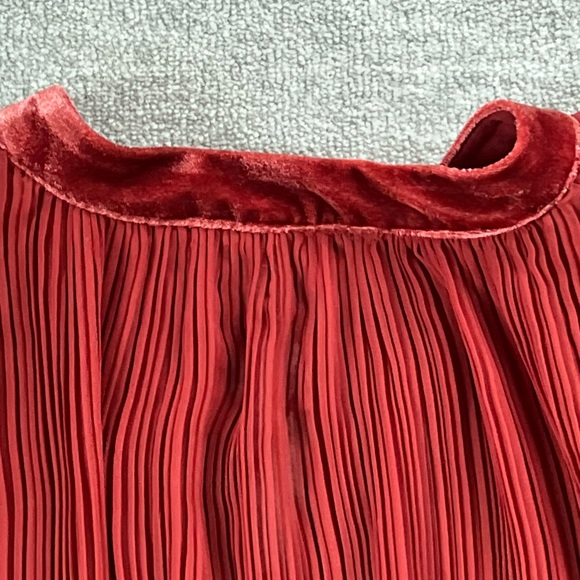 Free People Pleated Velvet Trim Buttondown - Picture 11 of 14